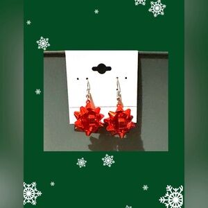 Red Christmas Bow Dangle
Drop Earrings